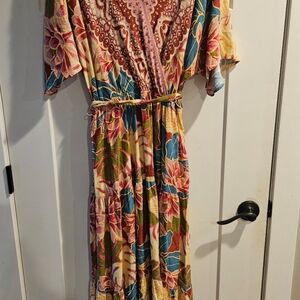 Fig and Flower Multicolor Floral Maxi Dress
